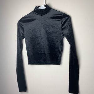 black mock neck sweater
